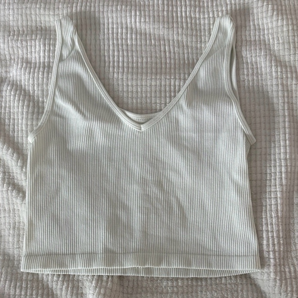 Aeropostale Ribbed Women's Crop Top - White